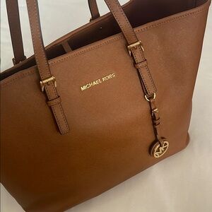 Michael Kors Brown Leather Structured Tote